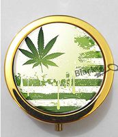 BlackKey New York California Flag 3-Compartment Decorative Pocket Gift Box Case Organizer for Pill, Color 2 -270