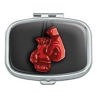 Red Boxing Gloves Boxer Rectangle Pill Case Trinket Gift Box