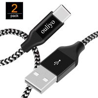 USB Type C Cable, ouliyo 6Ft (2-Pack) Durable Braided USB-C to Standard USB A Fast Charger Cable Compatible with Samsung Galaxy S10 S9 S8 Plus S10e Note 9, iPad Pro 2018, LG V20 G6, Switch (Black)