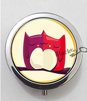 BlackKey Fancy Comic Cartoon Owls 3-Compartment Decorative Pocket Gift Box Case Organizer for Pill, Color 1 -188