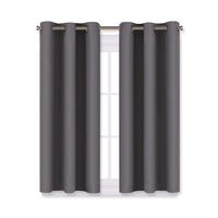 NICETOWN Grey Blackout Curtain Panels for Bedroom, Thermal Insulated Grommet Top Blackout Draperies and Drapes (2 Panels, W29 x L45 inches, Grey)