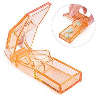 Ultrassist High Transparent Pill Cutter Tablet Splitter with Strong Hinge, Pill Splitter for Accurate Cutting of Large Vitamin Tablets or Small Pills with Storage Compartment