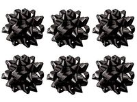 PMU Star Gift Bows 6 Inch Black (6/Pkg) Pkg/6