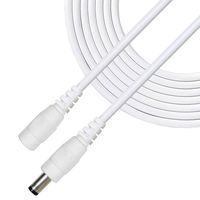 Liwinting 5m/16.4Feet DC Extension Cable 2.5 mm x 5.5 mm Male to Female Connector, DC Power Cord Extension Cable for Power Adapter, 12V CCTV Wireless IP Camera, Monitors - White