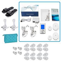 TENS Unit 8 Modes Portable Electro Massage Therapy Device Pulse Impulse Massage Extra 24pc Pads 2 Four Heads Splits Massage Shoes Traveling Bag