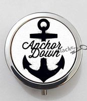 BlackKey Beautiful Anchor 3-Compartment Decorative Pocket Gift Box Case Organizer for Pill, Color 1 -1645