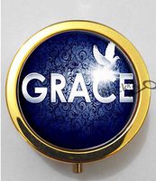 BlackKey Grace Beautiful Inspirational Word 3-Compartment Decorative Pocket Gift Box Case Organizer for Pill, Color 2 -1712