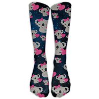 Love Cute Koala Bear Casual Unisex Sock Knee Long High Socks Sport Athletic Crew Socks One Size