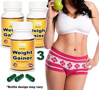Ayurleaf Weight Gainer - Ladies Weight Gain Formula. Gain Weight Pills for Women. Helps Skinny Women gain Voluptuous Curves. Legs, Butt & Bust Butt Enhancer. Fast Weight for Women. (3) Three Bottles