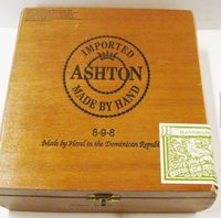Ashton Empty Cigar Box Caribbean Mahogany Finger Joint construction