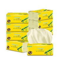 Bamboo Fiber Flushable Facial Tissue Paper, 8 Packs Bamboo Pulp Facial Tissues Eco-Friendly Recycled Paper Home Use Soft Dinner Napkins 300pcs/pack（10 packs） (ZT-03)