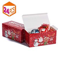 MESHA Groomsmen Gift Boxes 9x4.5x4.5 Inch Gift Boxes Bulk Gift Boxes with Lids Brown Kraft Paper Boxes Easy Assemble Boxes for Wrapping Gifts (Christmas Red-24Pcs)