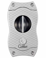 Colibri V-Cut Cigar Cutter - Silver Carbon Fiber