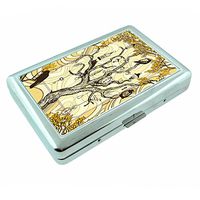 Vintage Magic Magician Poster S8 Silver Cigarette Case Metal Wallet Id Holder 4" X 2.75" RFID Protection