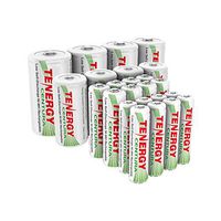Centura NiMH Low Self Discharge Rechargeable Battery Combo Pack, Includes All Battery Sizes 8xAA 8xAAA 4xC 4xD Rechargeable Batteries, 24 Pack