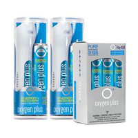 Oxygen Plus 99.5% Pure Recreational Oxygen Cans Filled in FDA-Registered Facility - Restore Oxygen Levels w/Oxygen Supplement, Portable Oxygen Canisters for Natural Energy (O+ Twin Starter Pack)
