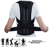 Back Brace Posture Corrector Unisex- Best Fully Adjustable Support Brace- Improves Posture and Provides Lumbar Support- Relief Back/Shoulder/Neck Pain (M)