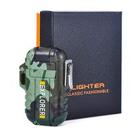 Plasma Lighter Dual Arc Lighter Rechargeable Waterproof Windproof USB Lighter - Mini Electric Lighter for Candle BBQ Outdoor, Camouflage