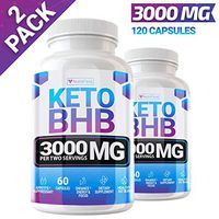 Keto Pills - (2 Pack | 120 Capsules) - 5X Potent - Advanced Keto Burn Diet Pills - Best Exogenous Ketones BHB Supplement for Women and Men - Boost Energy and Metabolism - 100% Vegan