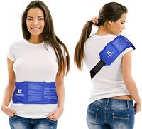 ChiroDoc Pain Relief Ice Pack with Strap for Hot & Cold Therapy - Reusable Gel Pack for Injuries | Best as Heat Wrap or Cold Pack for Back, Waist, Shoulder, Neck, Ankle, Calves & Hip (Large: 14" X 6")