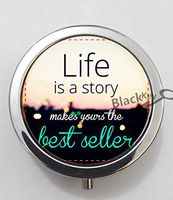 BlackKey Life is A Story Make Yours A Best Seller 3-Compartment Decorative Pocket Gift Box Case Organizer for Pill, Color 1 -1127