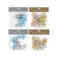 Large Or Small Luxury Metallic Foil Gift Bows Gold Silver White Blue Christmas Xmas, 18 x Blue/white/silver Large Bows