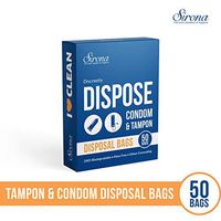 Sirona Condom and Tampon Disposal Bags - 50 Bags | Discreet Disposal of Feminine Hygiene Products | Biodegradable | Easy to Carry | Leak-Proof and Tamper Proof