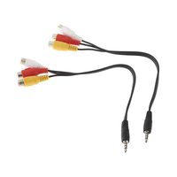 Tactic FPV Monitor Cable Male 3.5mm Plug to (3) Fem RCA Plugs