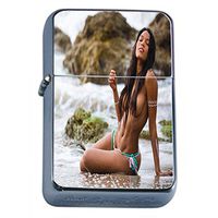 Latin Pin Up Girls Mexico Latina Flip Top Oil Lighter S11 Smoking Cigarette Smoker Includes Silver Case