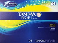 Tampax Pearl Regular Absorbency Unscented Tampons, 96 Count, Pack of 1