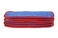 CleanAide All Purpose Twist Yarn Microfiber Mop Pads 10 Inches Red 6 Pack