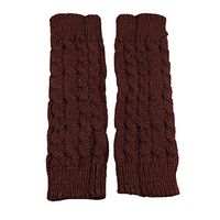 Da.Wa Winter Unisex Cable Knit Long Arm Warmer Fingerless Thumbhole Gloves Mittens