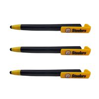 3-in-1 NBA, NFL and NCAA Licensed Stylus/Pen/Phone Stand - 3 Pack (Pittsburgh Steelers)