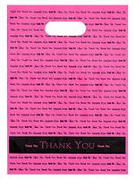 9x12 Hot Pink"Thank You" Die Cut Handle Plastic Bags 50/cs- Bags Direct Brand