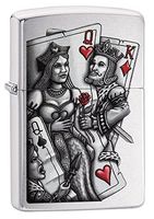 Zippo Lighter: King and Queen - Brushed Chrome 79206