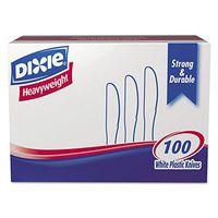 Dixie KH207 Plastic Cutlery, Heavyweight Knives, White, 100/Box