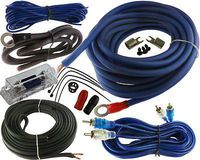VOODOO Blue 8 AWG True spec Gauge Amp Amplifier Install kit RCA Speaker Wire ANL