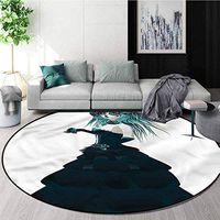 RUGSMAT Girls Round Area Rug,Gothic Halloween Lady Zombie Door Mat Indoors Bathroom Mats Non Slip Diameter-51