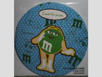 Round Green Character M&M's Blank Note Cards Envelopes Melt For No One