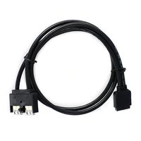 WINGSONIC TOOLFREE G540441 PC Computer Case Internal 20Pin Female to 2-Port USB 3.0 Type A Female Panel Mount Cable Black - 2ft(0.6M)