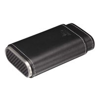 Smoking Set/Cigar Humidors Compact Cigarette Case Cigar Tube Leather Cedar Wood Lining Can Accommodate 3 Cigar Travel Portable Leather Case Men's Gift Box Black