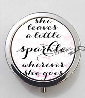 BlackKey She Leaves A Little Sparkle Wherever She Goes 3-Compartment Decorative Pocket Gift Box Case Organizer for Pill, Color 1-76