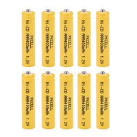 AAA NICD 1.2V 400mAh Rechargeable Batteries Button Top Count 10Pcs