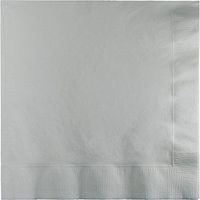 Club Pack of 900 Shimmering Silver 2-Ply Party Lunch Napkins 6.5"