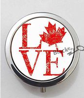 BlackKey Canada Canadian Flag 3-Compartment Decorative Pocket Gift Box Case Organizer for Pill, Color 1 -279