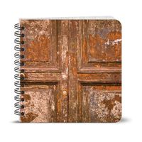 Spiral-Bound Journal - 7.25" Square - Rustic Design - Vintage Millwork