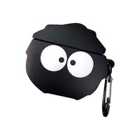 Case for AirPods Pro 2019 Wireless Charging Box,Lovely Cartoon Skin Soft Silicone Shockproof Anti-Scratch Full Protective Cover with Ring Holder for AirPods Pro 2019 (Black)