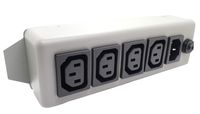 SL Waber 10A/250V IEC 4 Outlet Out 1 in IEC Power Strip for Computers and Servers