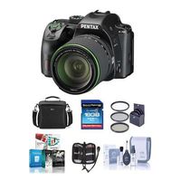 Pentax K-70 24MP Full HD DLR Camera with SMCP-DA 18-135mm f/3.5-5.6 ED AL DC WR Lens, Black - Bundle With 16GB SDHC Card, Camera Bag, 62mm Filter Kit, Cleaning Kit, Memory Wallet, Software Package