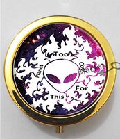 BlackKey Too Cool For This Planet 3-Compartment Decorative Pocket Gift Box Case Organizer for Pill, Color 2 -1210